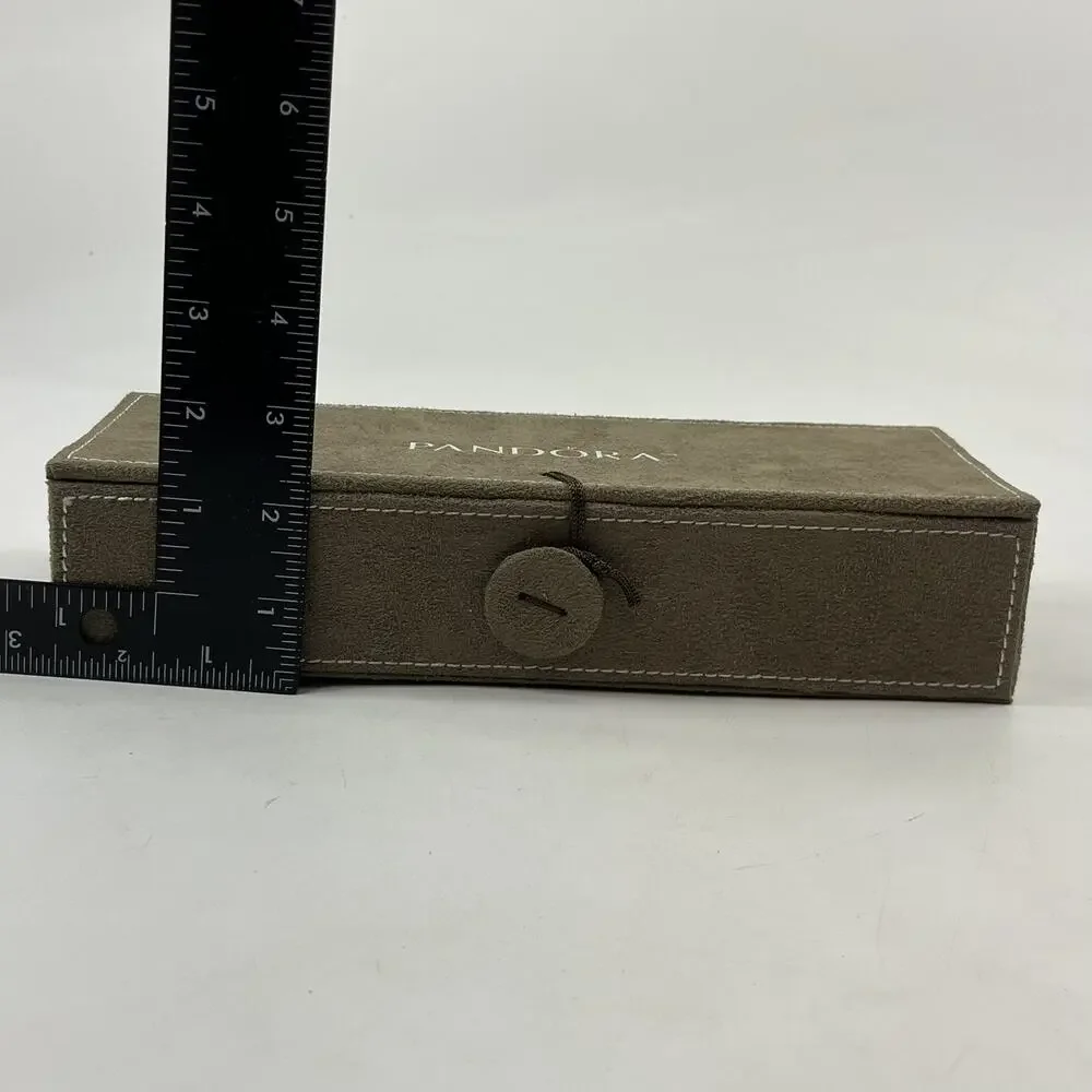Pandora Jewelry Box Charm Case Suede Organizer Brown Multi Tray Inserts Set